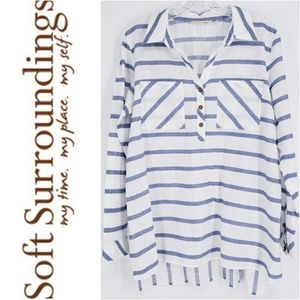 Soft Surroundings Popover Top Lagenlook Large